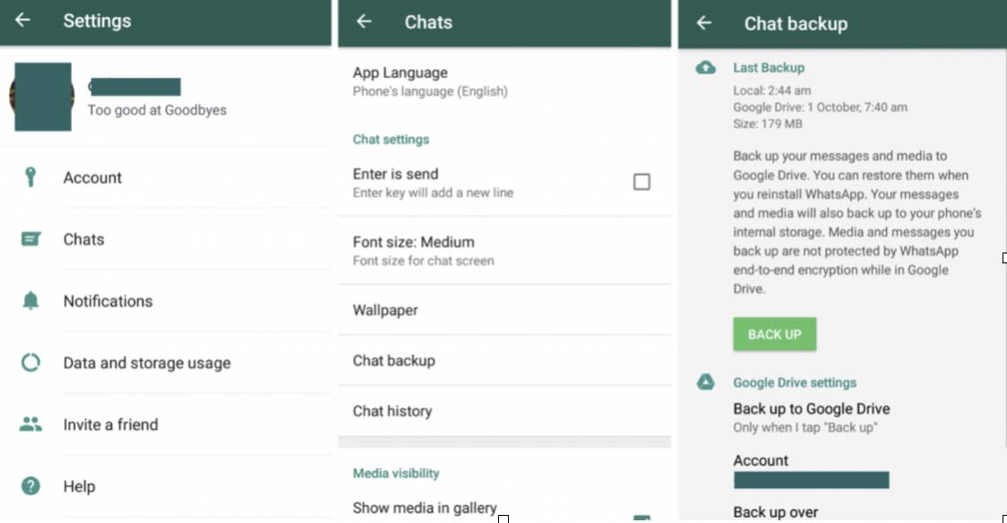 Configurar e criar cópias de segurança no WhatsApp